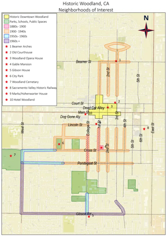 Historic Woodland, CA, Neighborhoods of Interest